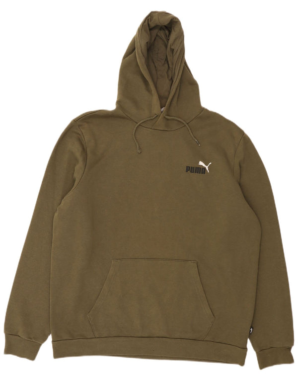 Puma Hombre Sudadera Con Capucha Jumper Large Caqui Algodón
