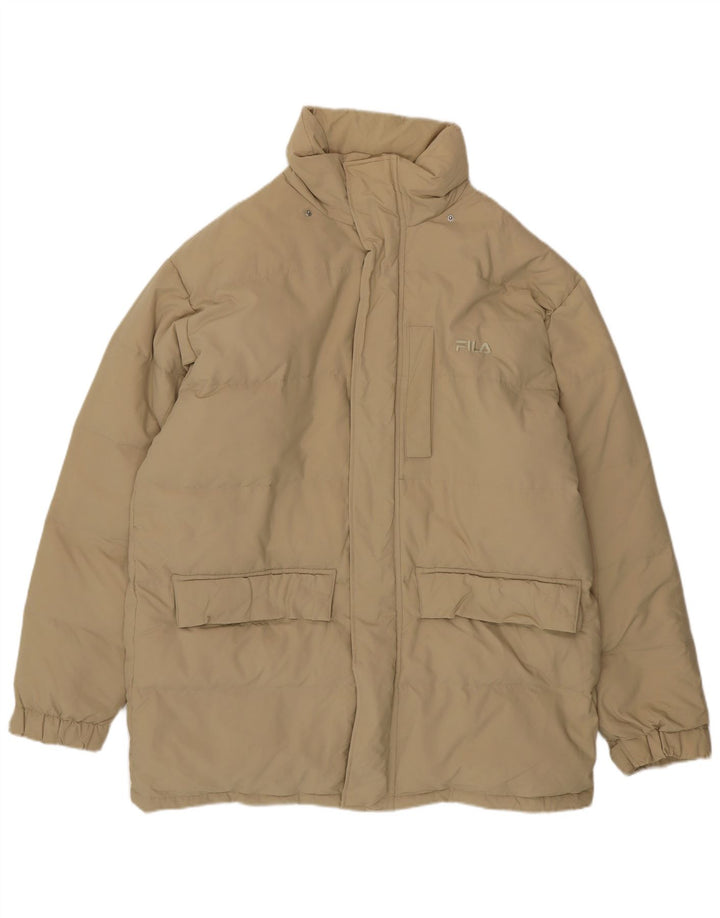 Fila Abrigo acolchado para hombre UK 40 Large Beige Nylon