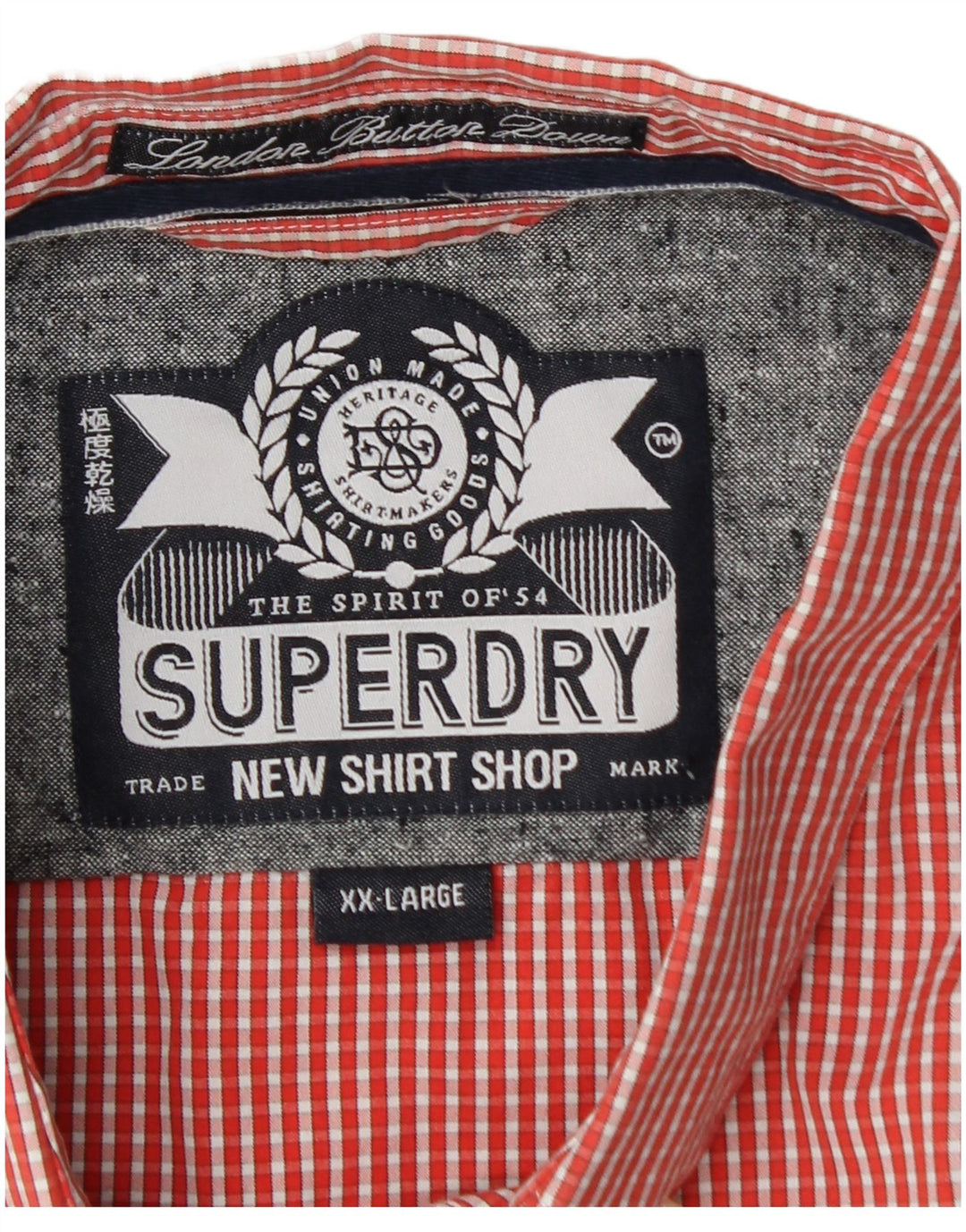 Superdry Camisa De Manga Corta Para Hombre 2XL Algodón A Cuadros Rojo