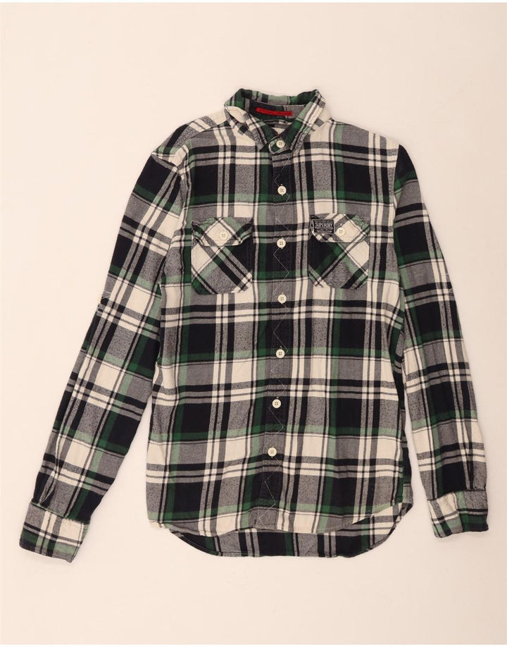 Superdry Camisa De Franela De Algodón A Cuadros Azul Marino Grande