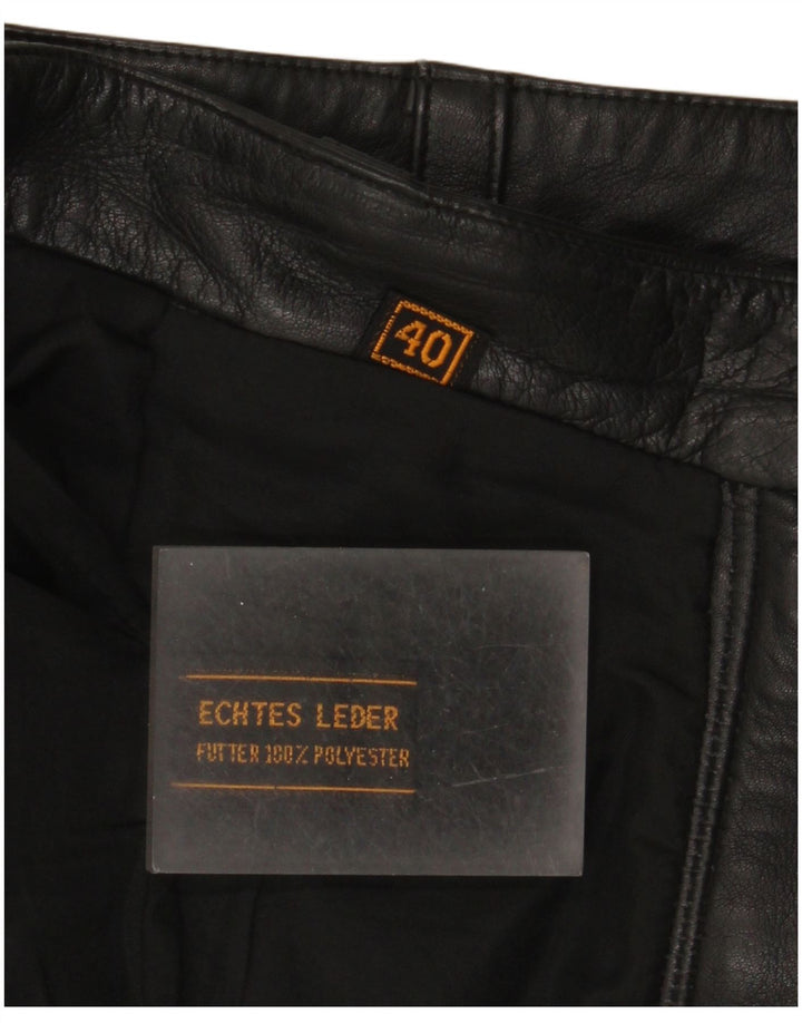 Falda de cuero vintage para mujer EU 40 Medio W30 Cuero Negro
