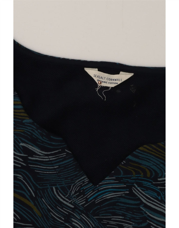 SEASALT CORNWALL Vestido recto con patrón abstracto para mujer UK 46 Azul grande
