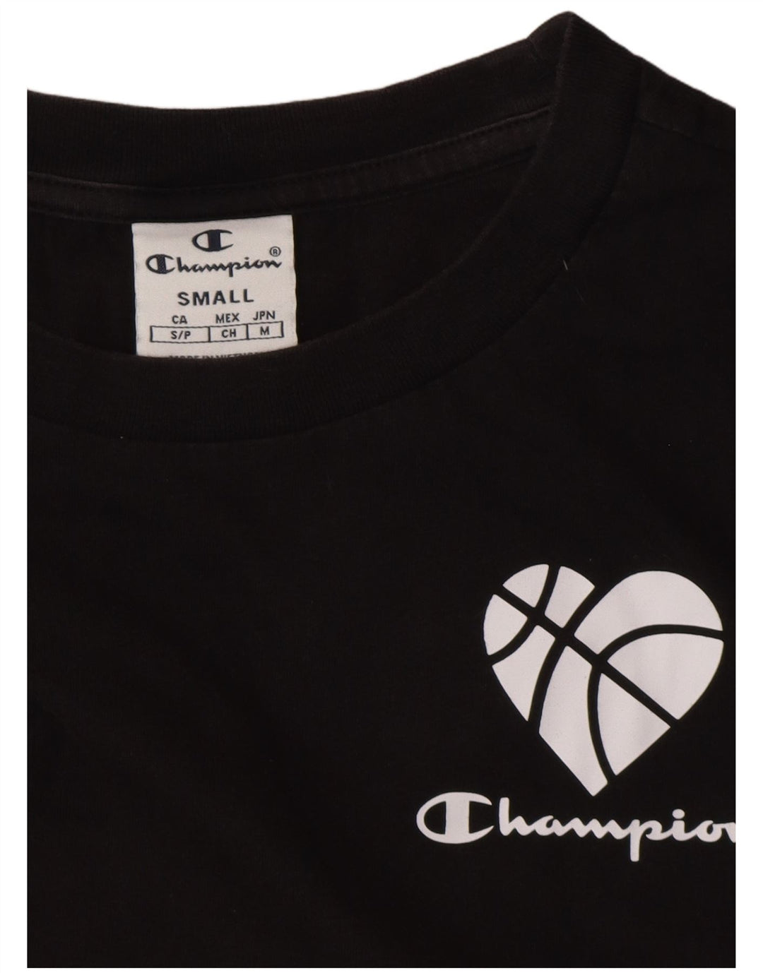 CHAMPION Camiseta corta con gráfico extragrande para mujer UK 10 Small Black