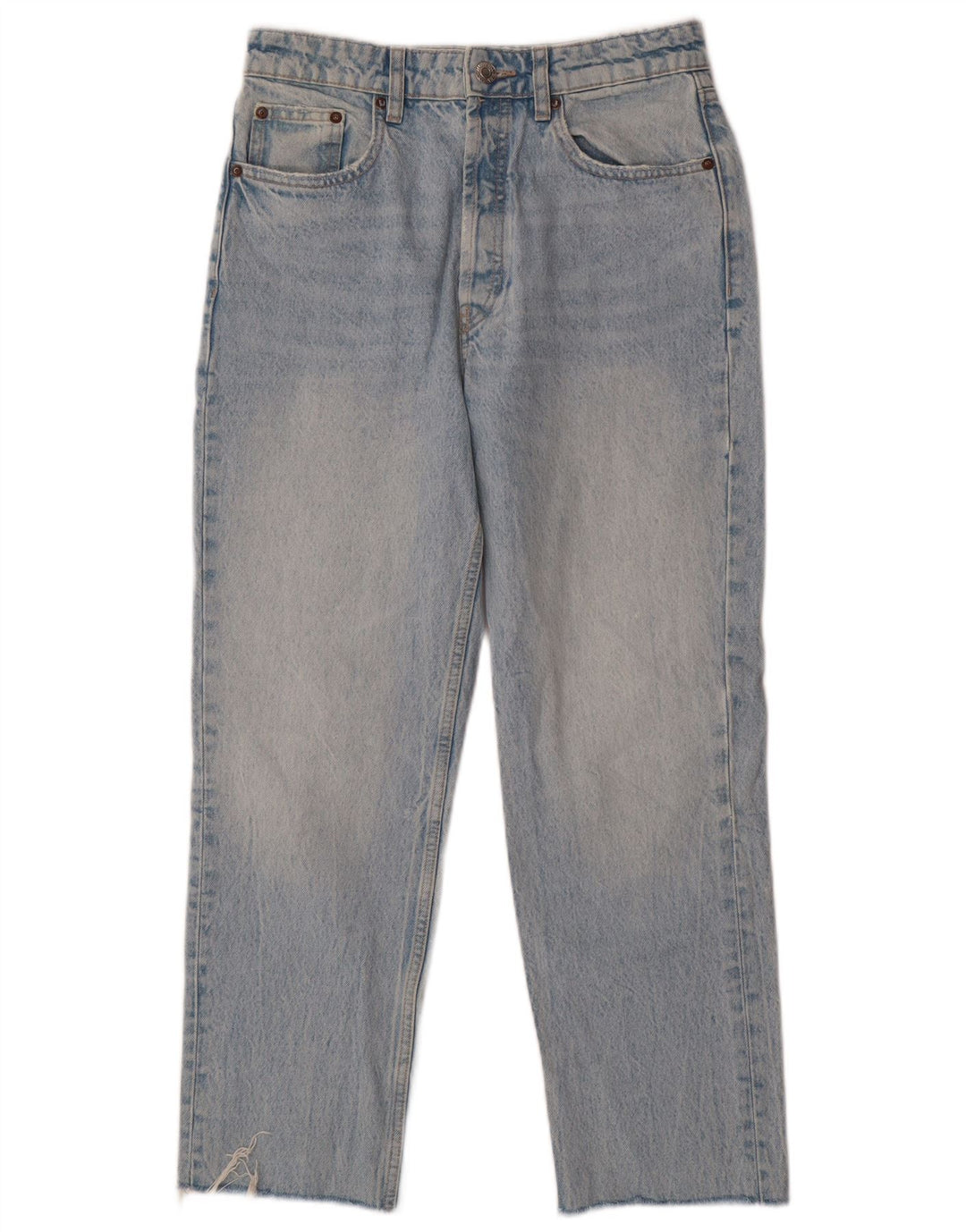 ZARA Vaqueros Cropped Mujer EU 38 Small W28 L25 Algodón Azul