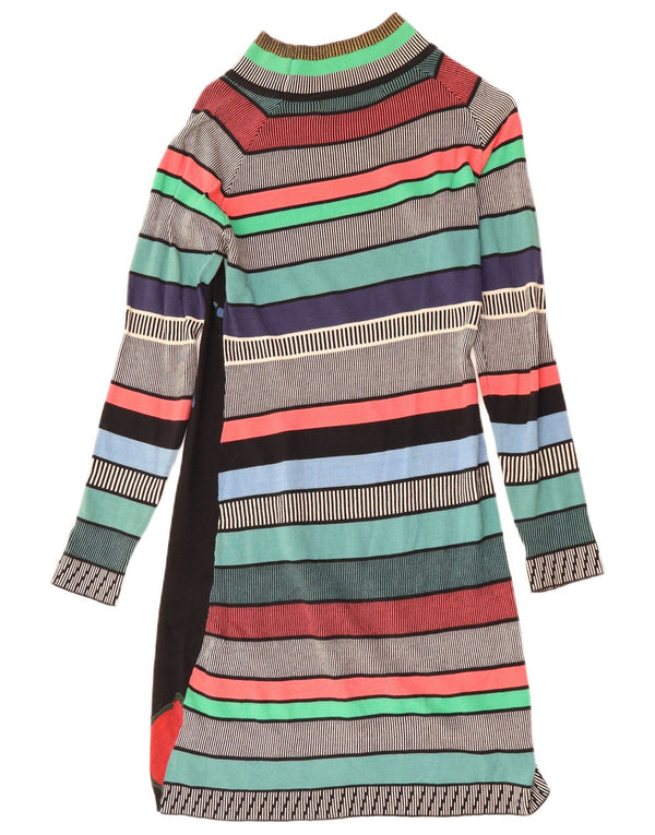 DESIGUAL Vestido tipo jersey de manga larga para mujer UK 40 Mediano Multicolor Floral