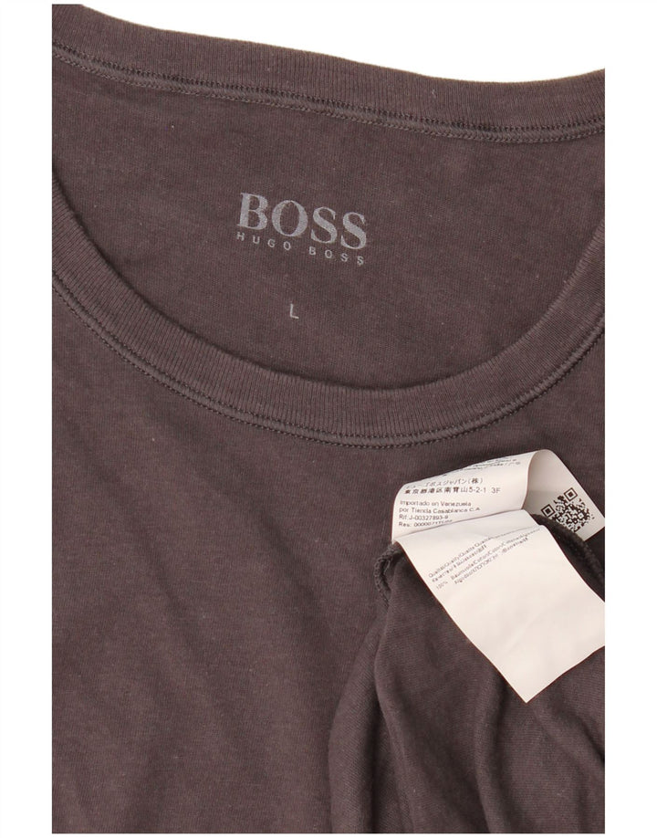 Camiseta HUGO BOSS Hombre Top Grande Gris Algodón