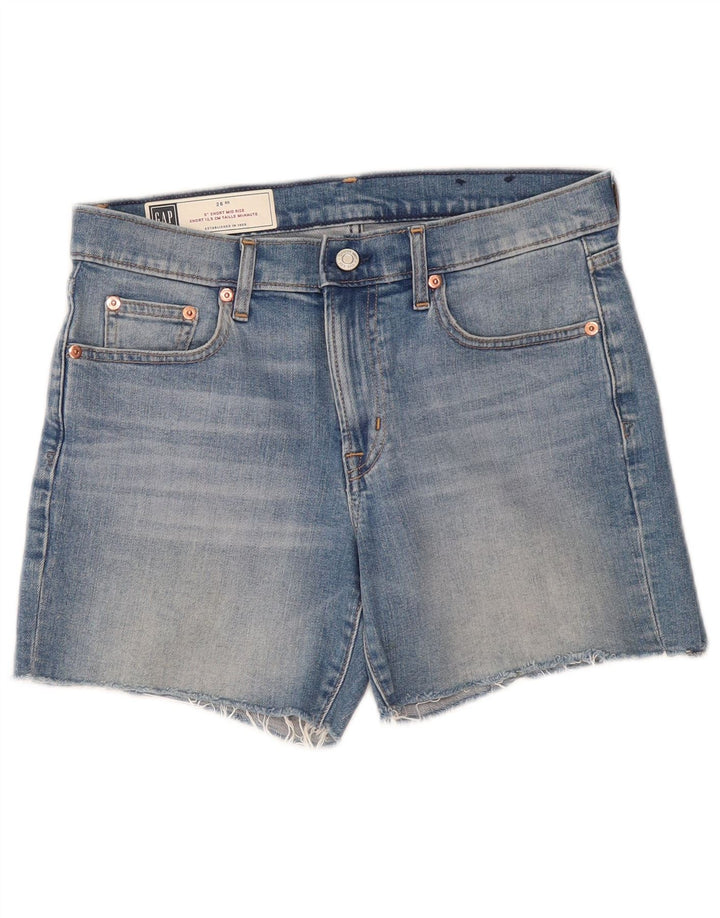 Shorts De Mezclilla De Talle Medio Para Mujer Gap W26 Algodón Azul Pequeño