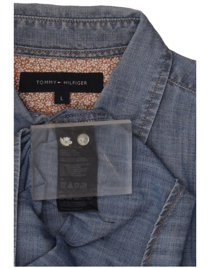 Camisa vaquera Tommy Hilfiger para hombre Algodón azul grande