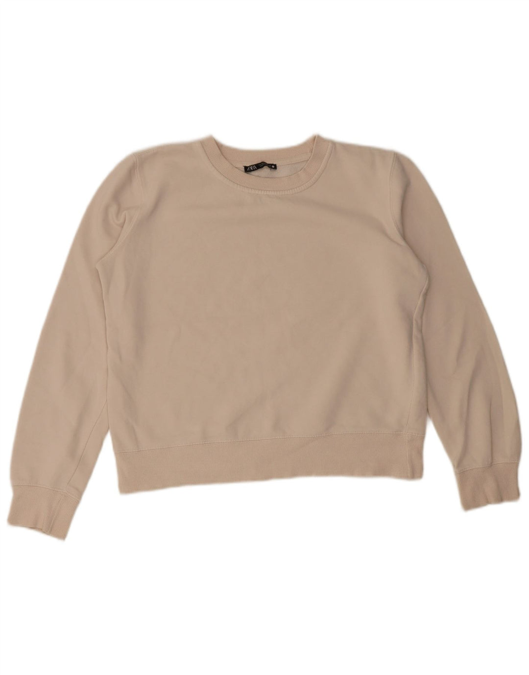 Zara Mujer Crop Sudadera Oversize Jersey UK 10 Small Blanco