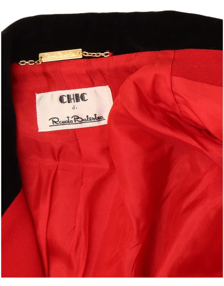 Renato Balestra Chaqueta Blazer Elegante de 3 Botones para Mujer IT 40 Small Red Classic