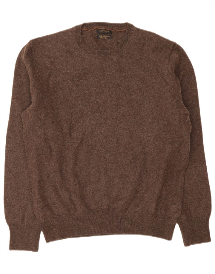 Gutteridge Jersey de cuello redondo para mujer UK 18 XL Lana marrón