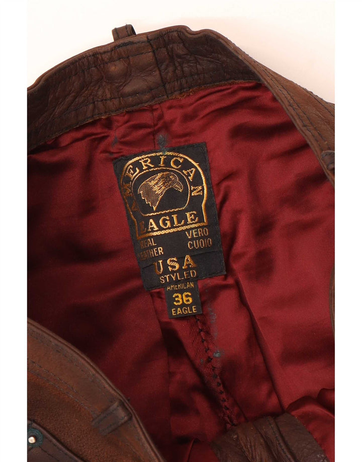 American Eagle Pantalones Rectos De Cuero Para Hombre W36 L32 Marrón