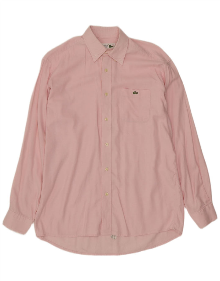 Camisa LACOSTE para hombre talla 40 algodón rosa medio