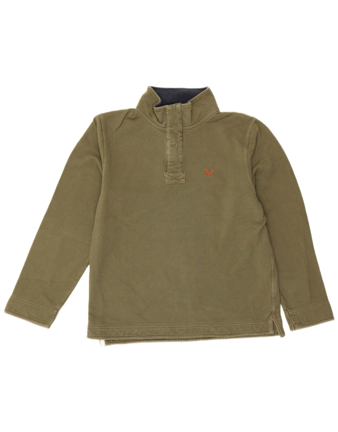 Crew Clothing - Sudadera con cuello y cremallera para hombre, color caqui, algodón