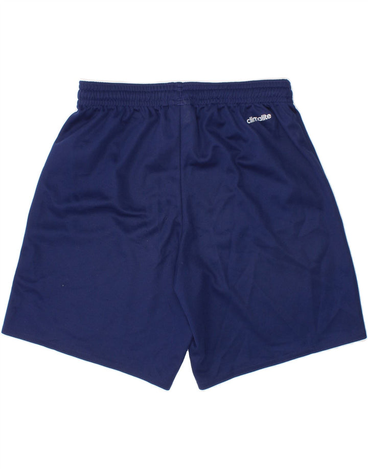 ADIDAS Boys Climalite Sport Shorts 9-10 Years Navy Blue Polyester Vintage Adidas and Second-Hand Adidas from Messina Hembry 
