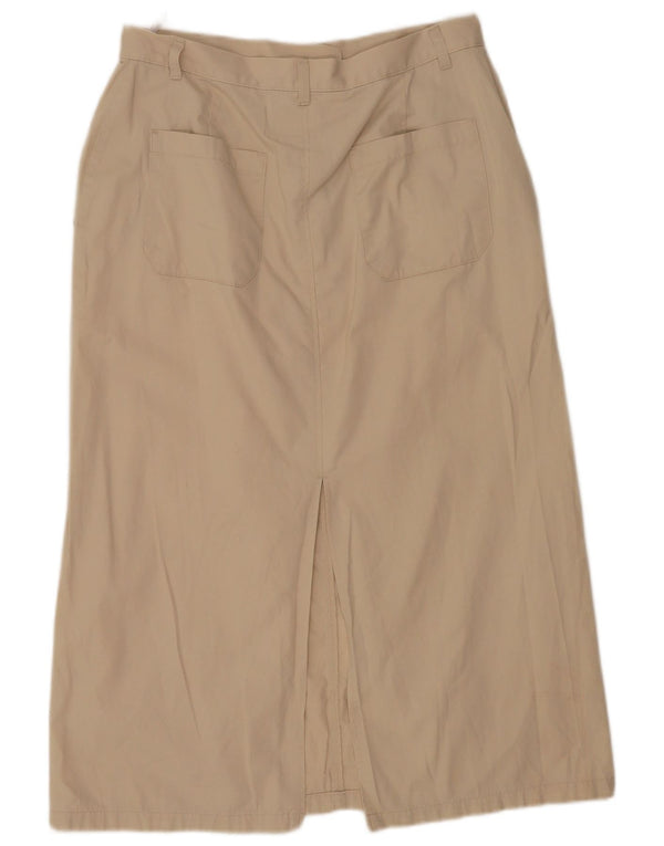 Marks & Spencer Womens Straight Skirt UK 14 Large W32 Beige Cotton