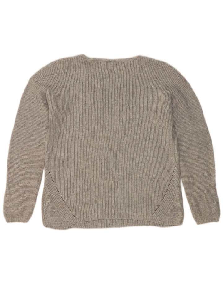 Marks & Spencer - Jersey para mujer con cuello barco, talla 40, talla mediana, color plateado