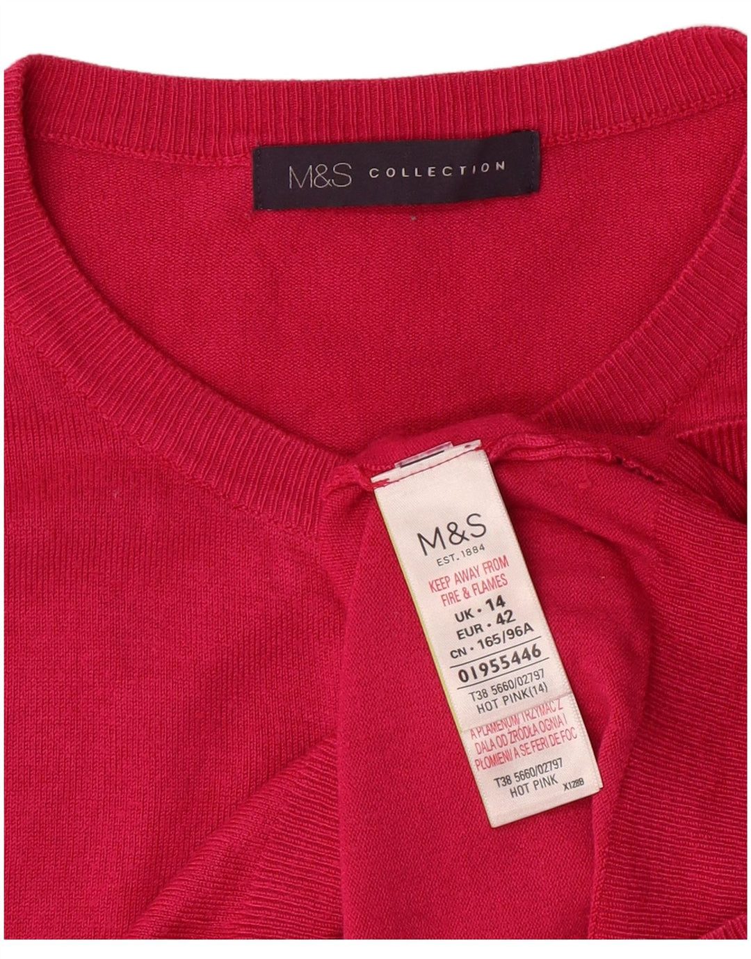 Marks & Spencer - Cárdigan para mujer (talla 40), color rosa medio, clásico de viscosa