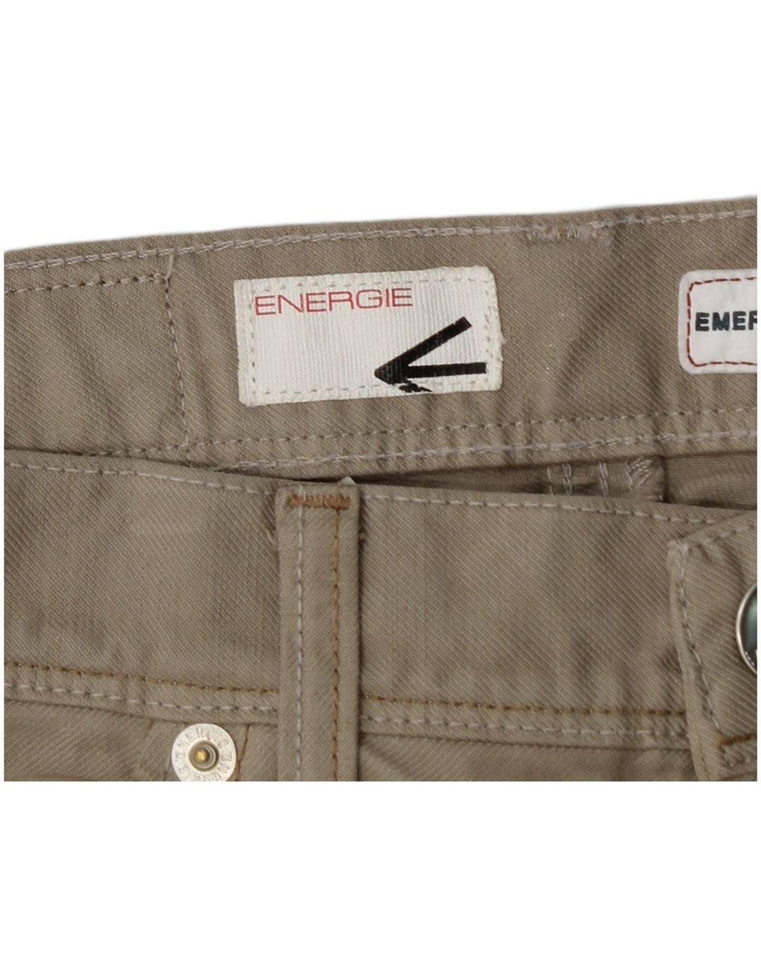ENERGIE Pantalones casuales rectos Emerson para hombre W33 L32 Algodón beige