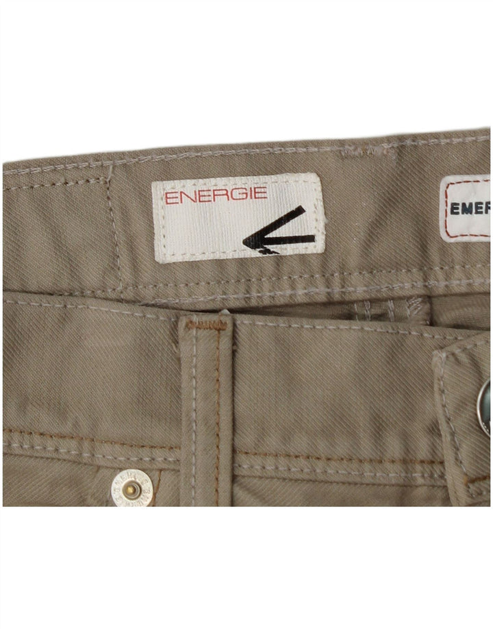 ENERGIE Pantalones casuales rectos Emerson para hombre W33 L32 Algodón beige