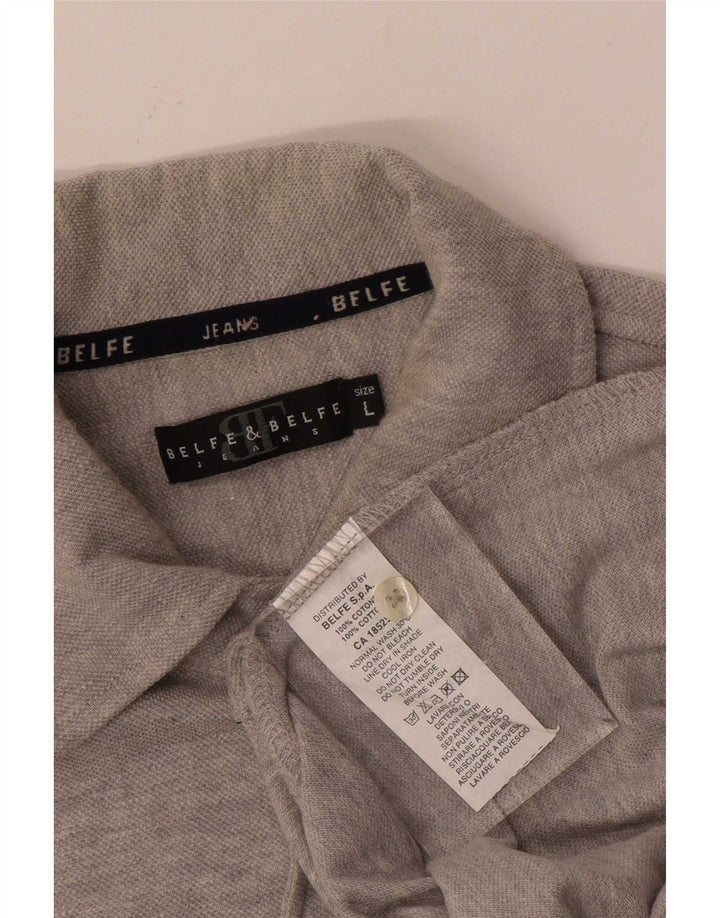 Belfe & Belfe Camisa Hombre Grande Gris Algodón