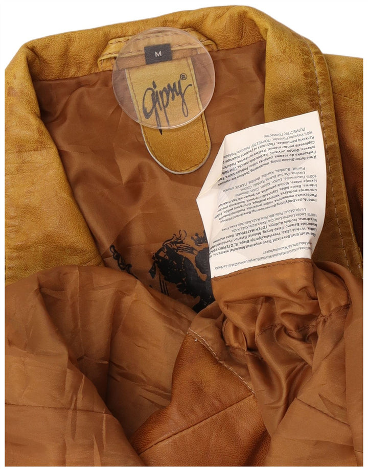 Gipsy Abrigo de cuero para mujer UK 42 Marrón medio