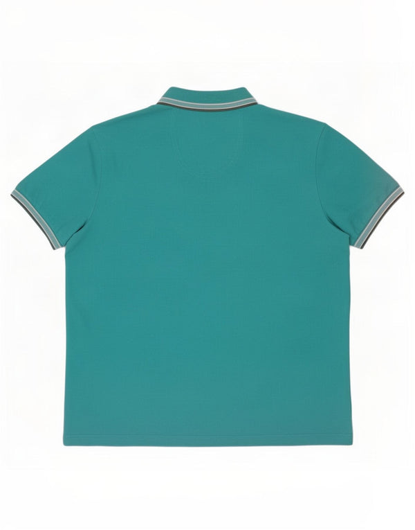 Hugo Boss Polo Hombre 3XL Algodón A Rayas Turquesa