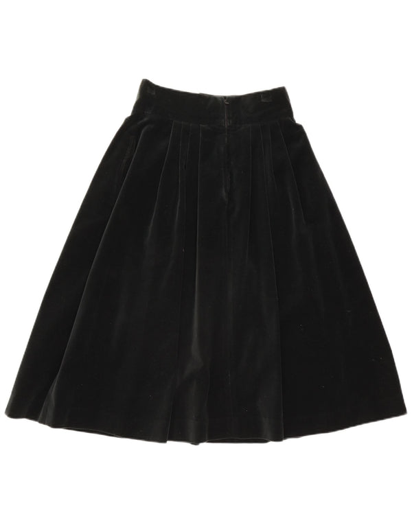 Falda acampanada de terciopelo vintage para mujer IT 44 Mediana W26 Algodón negro