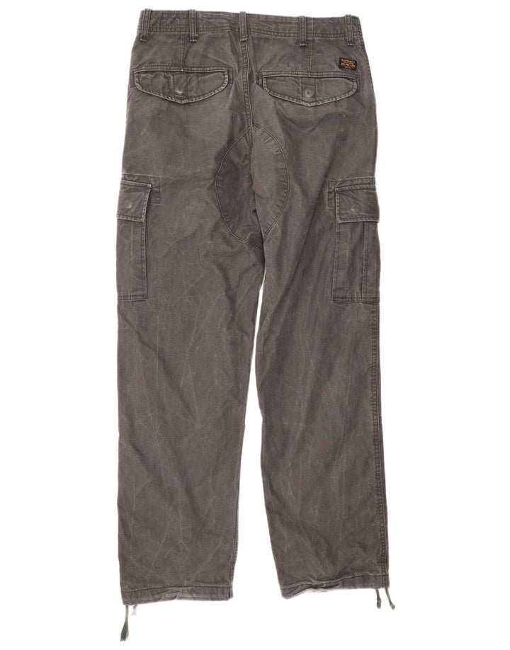 Pantalones cargo rectos Superdry para hombre W30 L32 Algodón gris