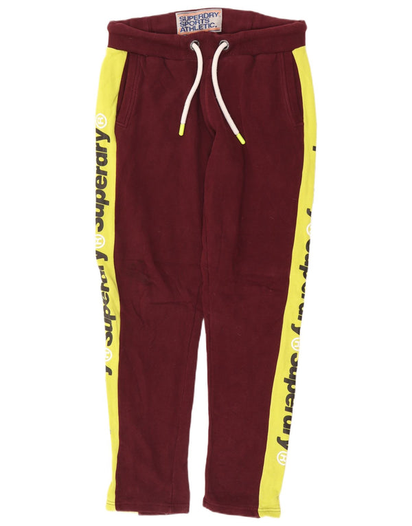 Superdry Hombre Pantalones De Chándal Gráficos Color Block En Burdeos Medio