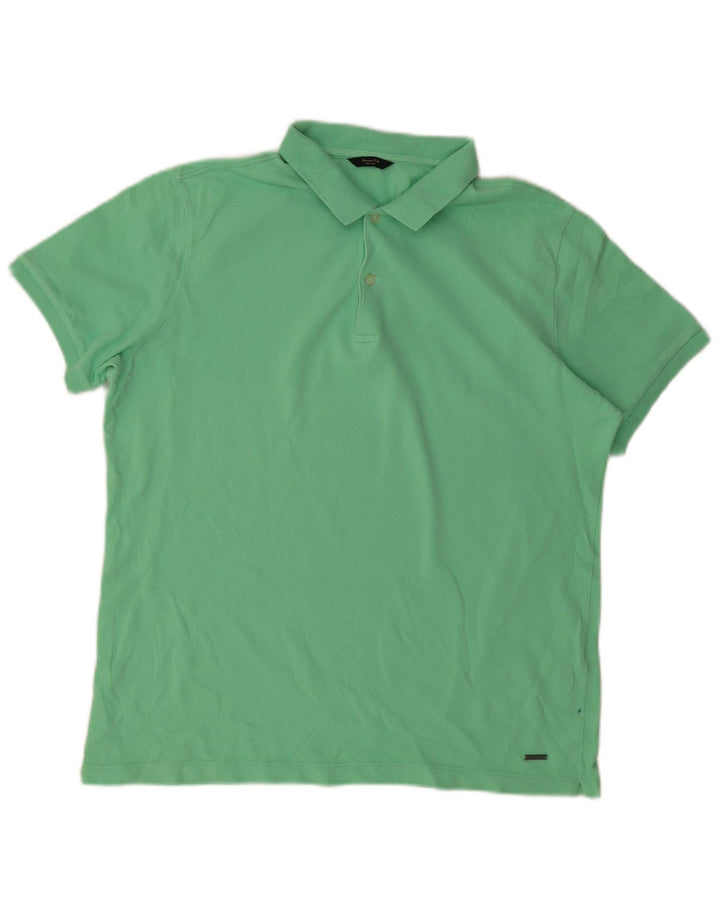 MASSIMO DUTTI Polo Hombre Grande Verde Algodón