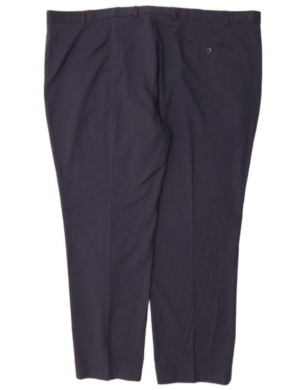 Marks & Spencer Pantalones de traje rectos a medida para hombre W48 L31 Azul marino