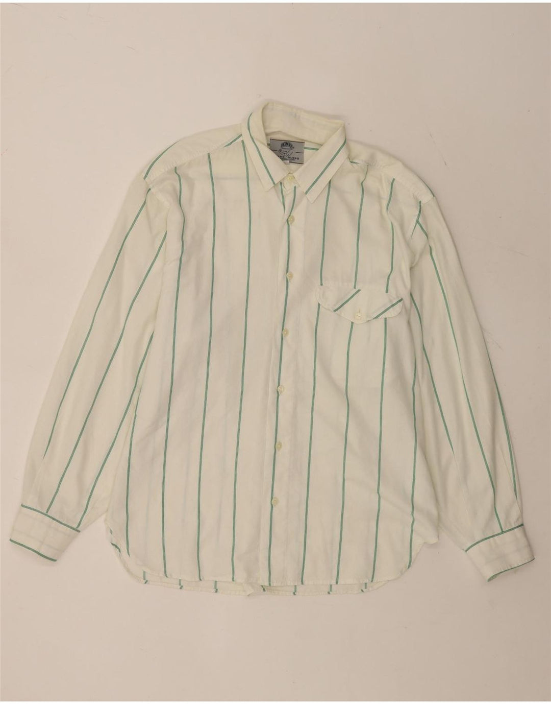 Camisa vintage para hombre a rayas blancas medianas
