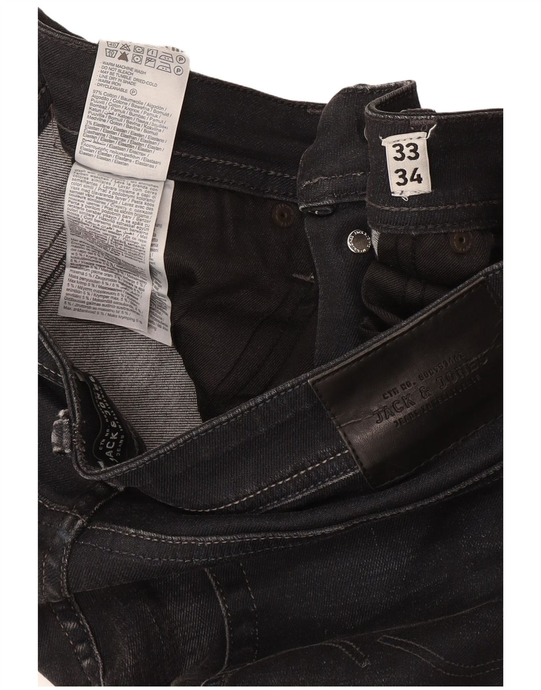 Jack & Jones Tim Slim Jeans para Hombre W33 L34 Algodón Gris