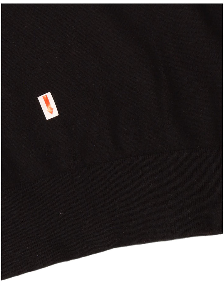 Armani Exchange Jersey con cuello vuelto para hombre, talla pequeña, lana virgen negra