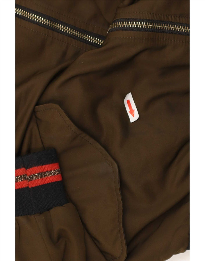 Zara Mujer Chaqueta Bomber UK 40 Grande Caqui Poliéster