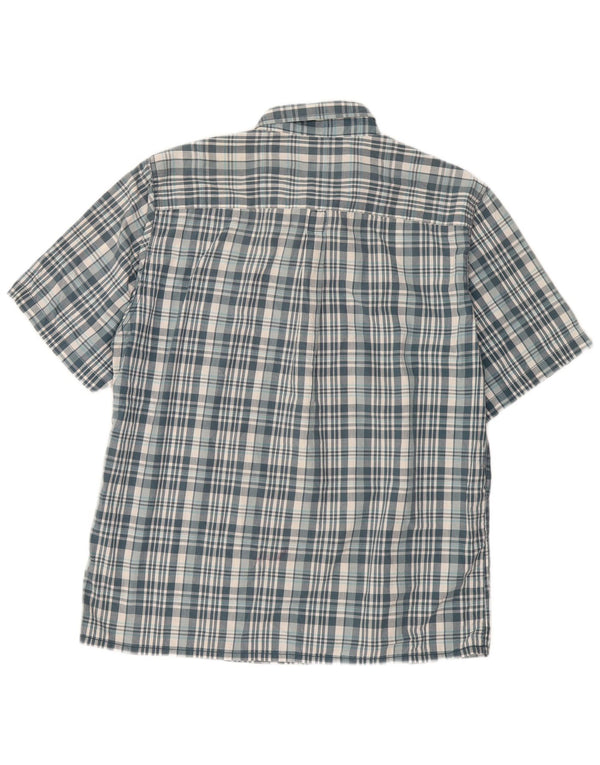 Camisa Calvin Klein Jeans Hombre Manga Corta XL Algodón A Cuadros Azul