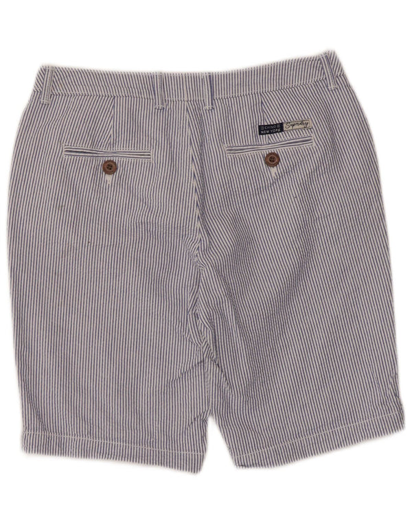 Superdry Pantalones cortos chinos para mujer UK 8 Small W30 Algodón a rayas azules