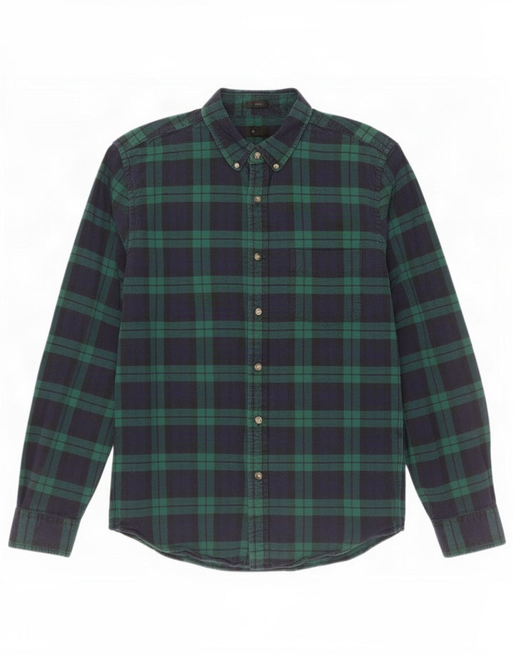 Camisa de franela ajustada Oxford para hombre J. Crew Cuadros verdes medianos