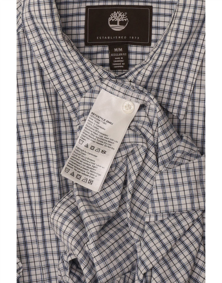 TIMBERLAND Camisa de corte regular de manga corta para hombre Cuadros azul marino medio