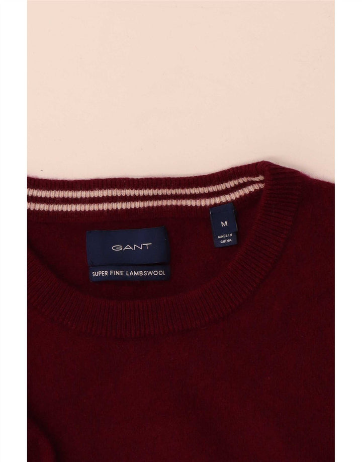 Gant Jersey De Cuello Redondo De Lana De Cordero En Burdeos Medio | Hombre