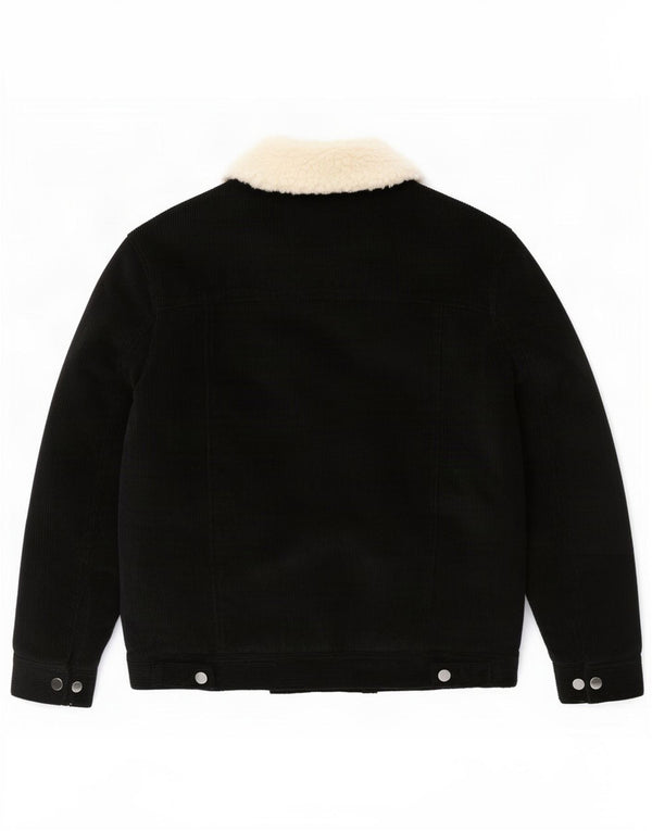 Zara Mens Sherpa Pana Chaqueta Reino Unido 38 Mediano Negro Algodón