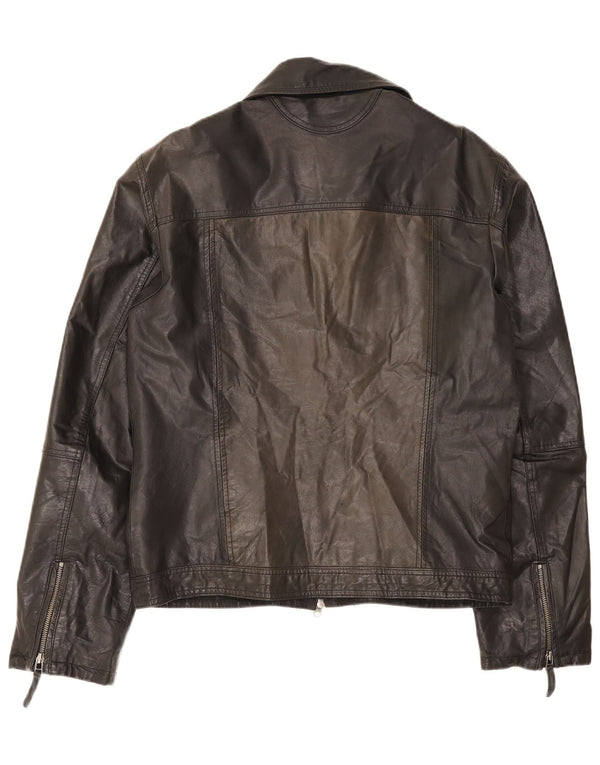 Metropolitan Chaqueta de cuero para hombre IT 52 XL Cuero negro