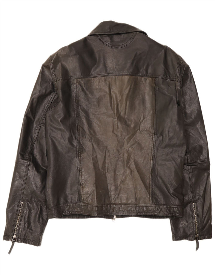 Metropolitan Chaqueta de cuero para hombre IT 52 XL Cuero negro