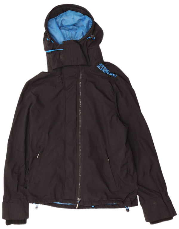 Superdry Chaqueta impermeable con capucha Windcheater para hombre, talla 40, color negro