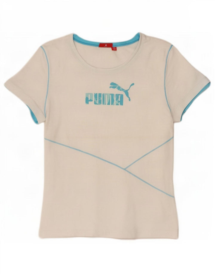 Puma - Camiseta gráfica para mujer, talla 40, color blanco
