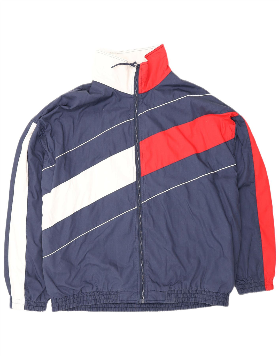 Orvis Hombre Chándal Top Chaqueta XL Azul Marino Colorblock Poliéster