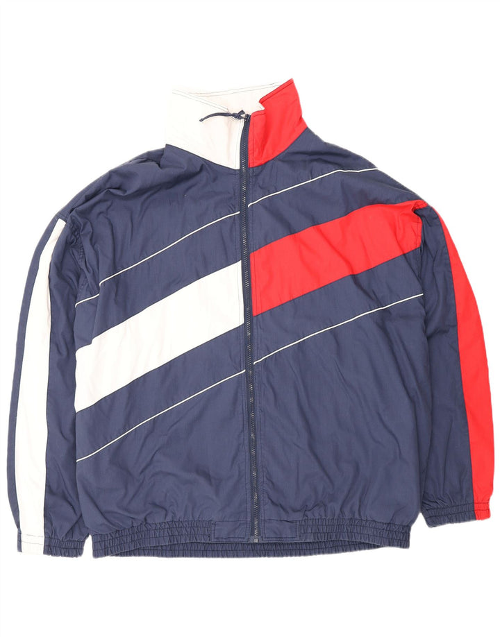 Orvis Hombre Chándal Top Chaqueta XL Azul Marino Colorblock Poliéster
