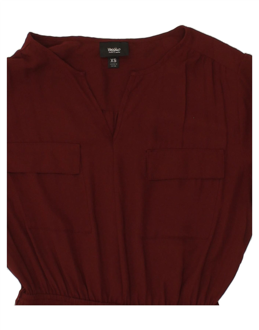 MOSSIMO Womens Long Sleeve A-Line Dress UK 6 XS Maroon Polyester Vintage Mossimo and Second-Hand Mossimo from Messina Hembry 