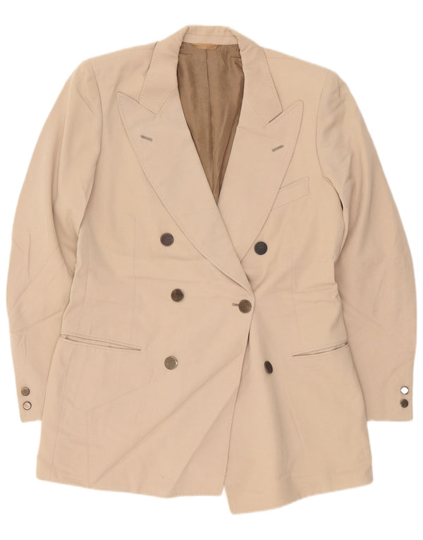 Vintage hombre chaqueta blazer de doble pecho IT 50 lana virgen beige grande